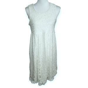 THREE SEASONS MATERNITY WHITE LACE DRESS SZ.M EUC